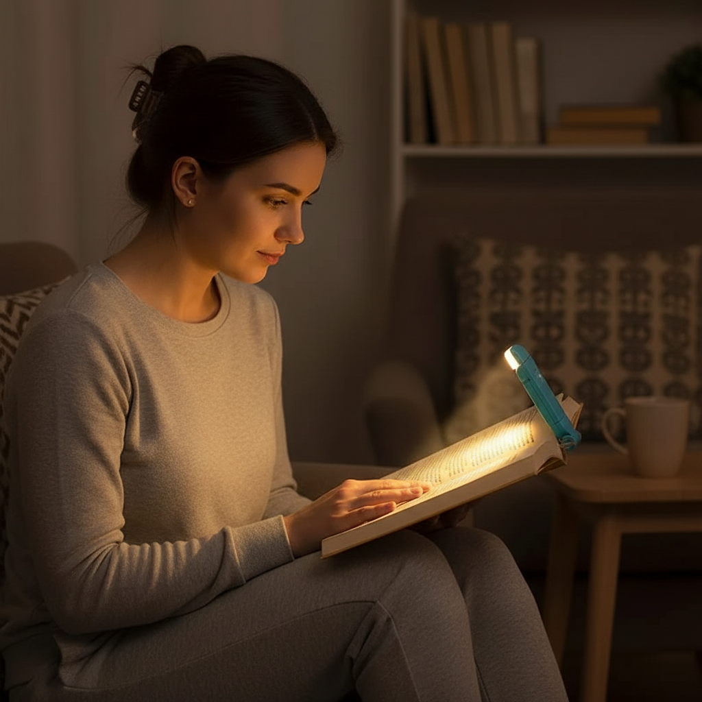 Ultimate LED USB Rechargeable Book Light: Adjustable Brightness, Eye Protection, and Clip-on Bookmark Feature for Enhanced Reading Experience