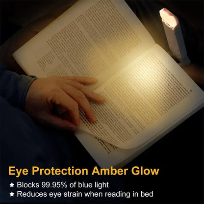 Versatile LED USB Rechargeable Book Light - Eye Protection Night Lamp with Adjustable Brightness and Clip-on Bookmark Feature