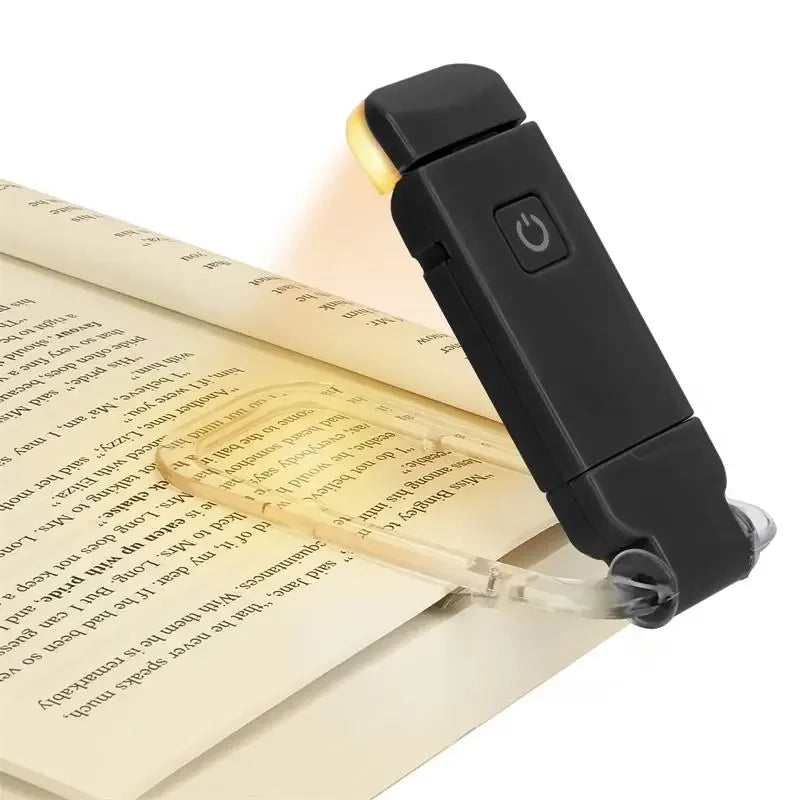 Versatile LED USB Rechargeable Book Light - Eye Protection Night Lamp with Adjustable Brightness and Clip-on Bookmark Feature