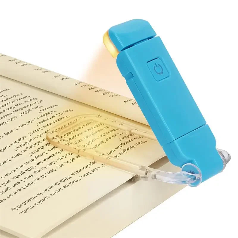 Versatile LED USB Rechargeable Book Light - Eye Protection Night Lamp with Adjustable Brightness and Clip-on Bookmark Feature