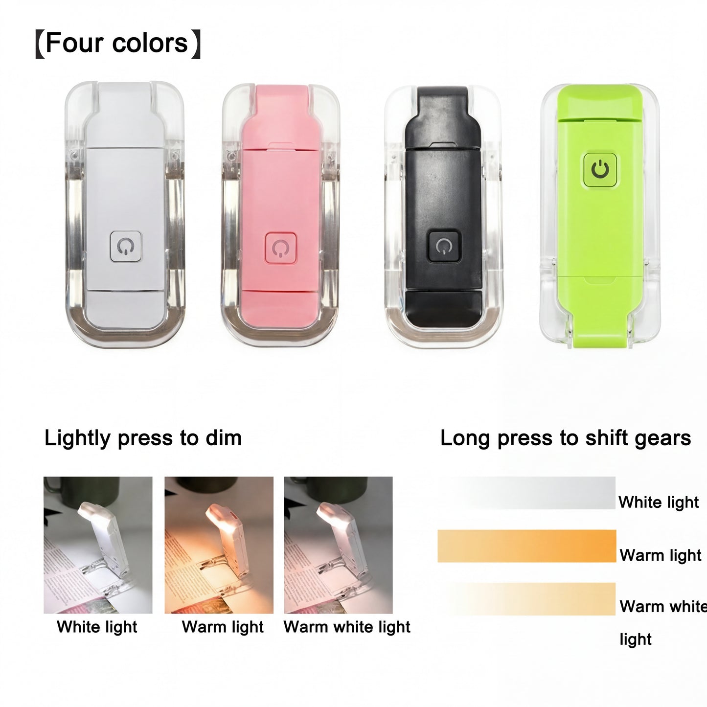 Versatile USB Rechargeable LED Book Light - Adjustable Brightness, Portable Clip Design for Reading Anywhere