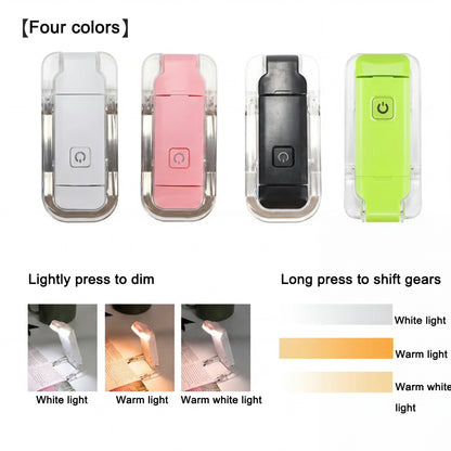 Versatile USB Rechargeable LED Book Light - Adjustable Brightness, Portable Clip Design for Reading Anywhere